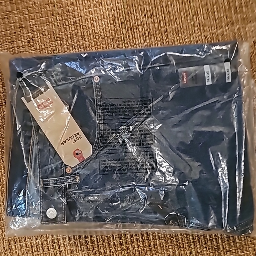 MEN'S LEVI'S JEANS BLUE 👖 505 REGULAR 35×32. NEW